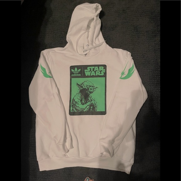 Adidas Shirts | Rare Adidas Star Wars Yoda Hoodie. Never Worn | Color: Green/White | Size: L | Pm-23761379's Closet